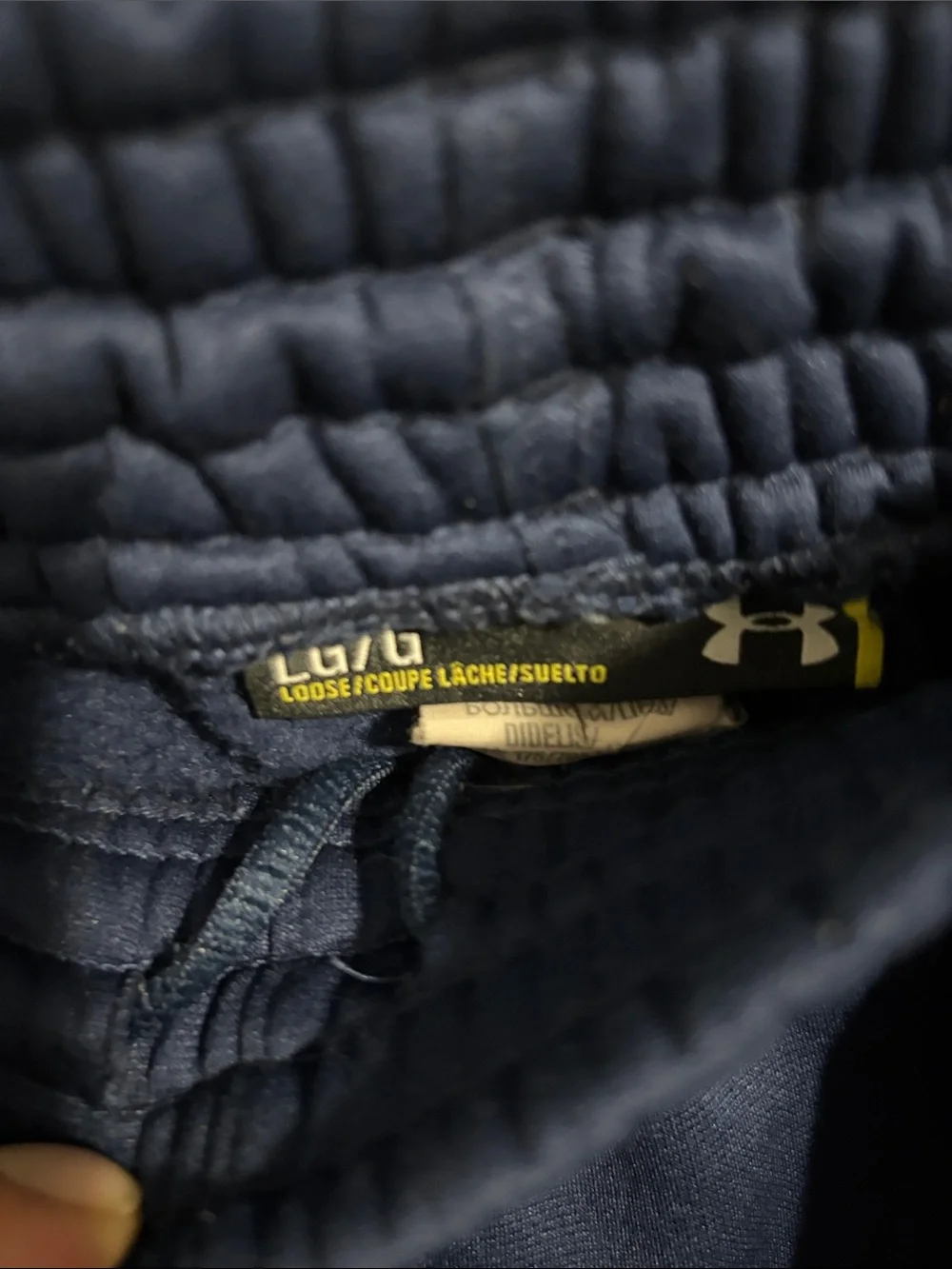 Under Armour Navy Jogger Pants with Lime Logo - Picture 2 of 2